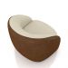 Kit 2 Poltronas Decorativas Jenny Base Giratória em Metal Preto Bouclê Off White/Marrom G45 - Gran Belo