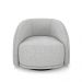 Kit 2 Poltronas Decorativas Jenny Base Giratória em Metal Preto Linho Cinza G45 - Gran Belo