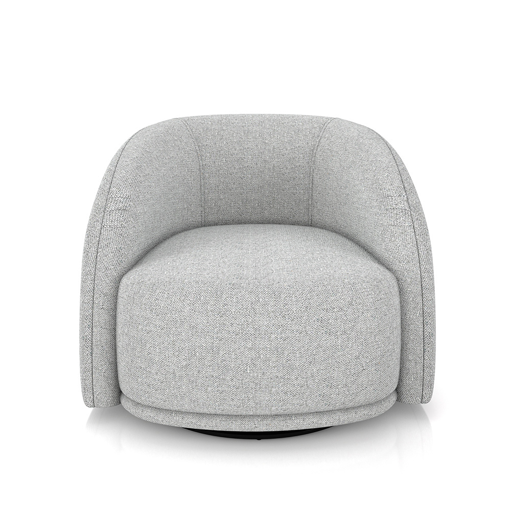 Kit 2 Poltronas Decorativas Jenny Base Giratória em Metal Preto Linho Cinza G45 - Gran Belo