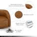 Kit 2 Poltronas Decorativas Jenny Base Giratória em Metal Preto PU Caramelo G45 - Gran Belo