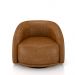 Kit 2 Poltronas Decorativas Jenny Base Giratória em Metal Preto PU Caramelo G45 - Gran Belo