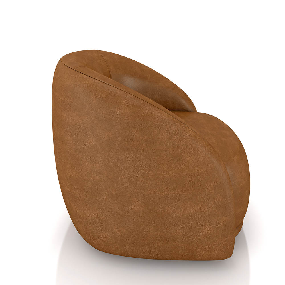 Kit 2 Poltronas Decorativas Jenny Base Giratória em Metal Preto PU Caramelo G45 - Gran Belo