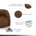 Kit 2 Poltronas Decorativas Jenny Base Giratória em Metal Preto PU Marrom G45 - Gran Belo