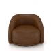 Kit 2 Poltronas Decorativas Jenny Base Giratória em Metal Preto PU Marrom G45 - Gran Belo
