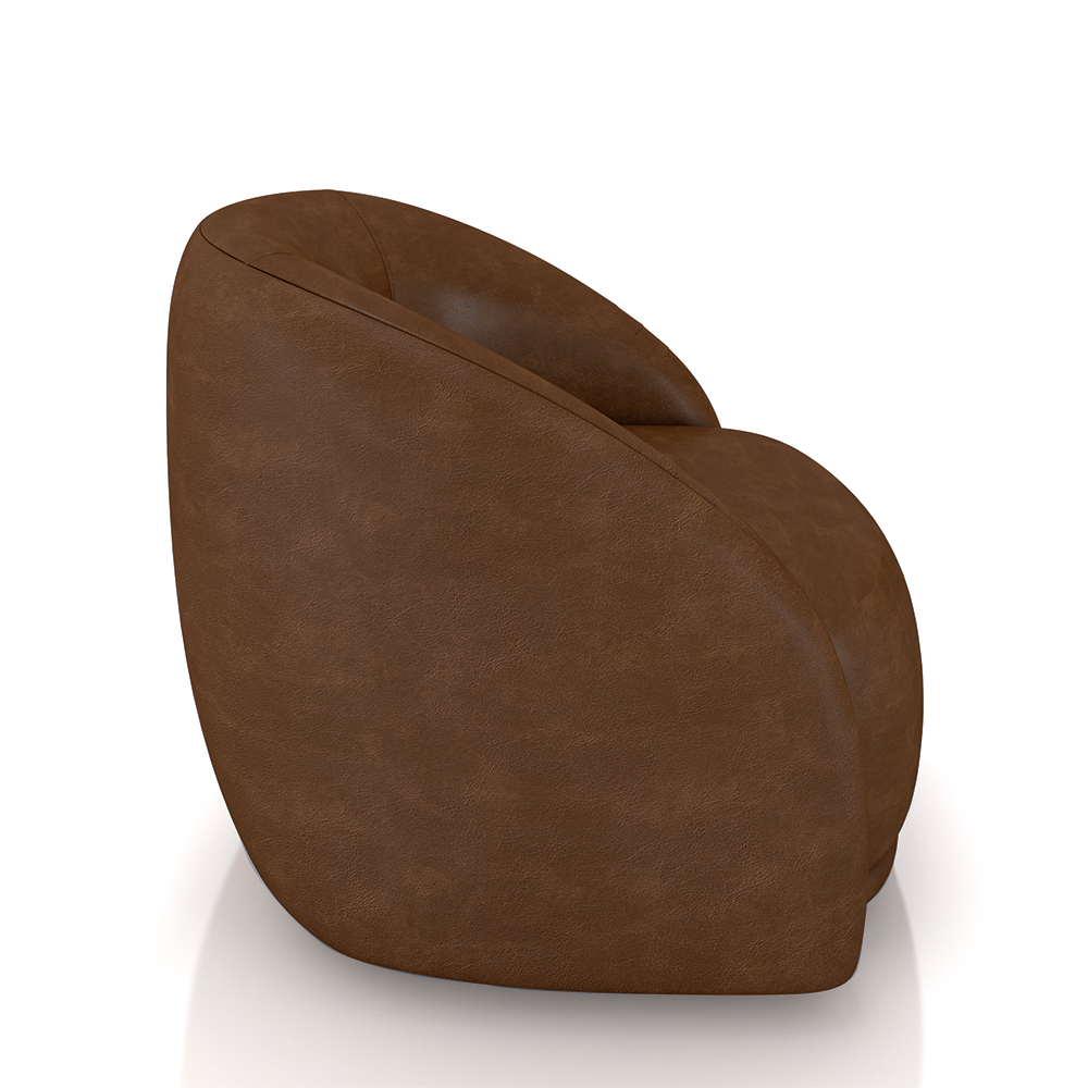 Kit 2 Poltronas Decorativas Jenny Base Giratória em Metal Preto PU Marrom G45 - Gran Belo