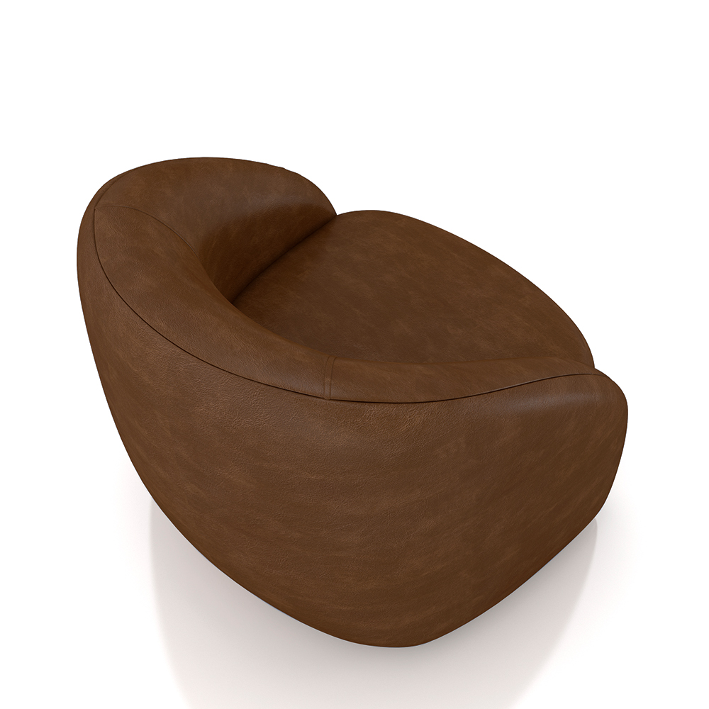 Kit 2 Poltronas Decorativas Jenny Base Giratória em Metal Preto PU Marrom G45 - Gran Belo