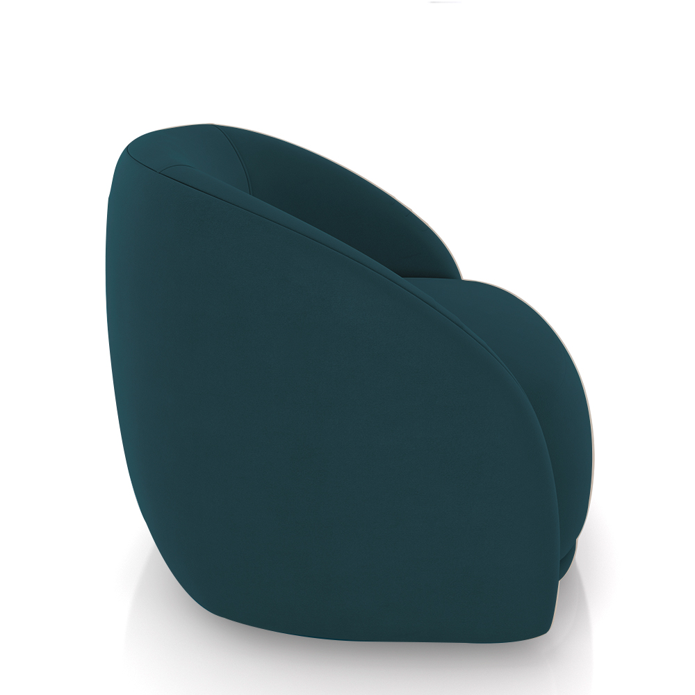 Kit 2 Poltronas Decorativas Jenny Base Giratória em Metal Preto Veludo Azul Marinho G45 - Gran Belo