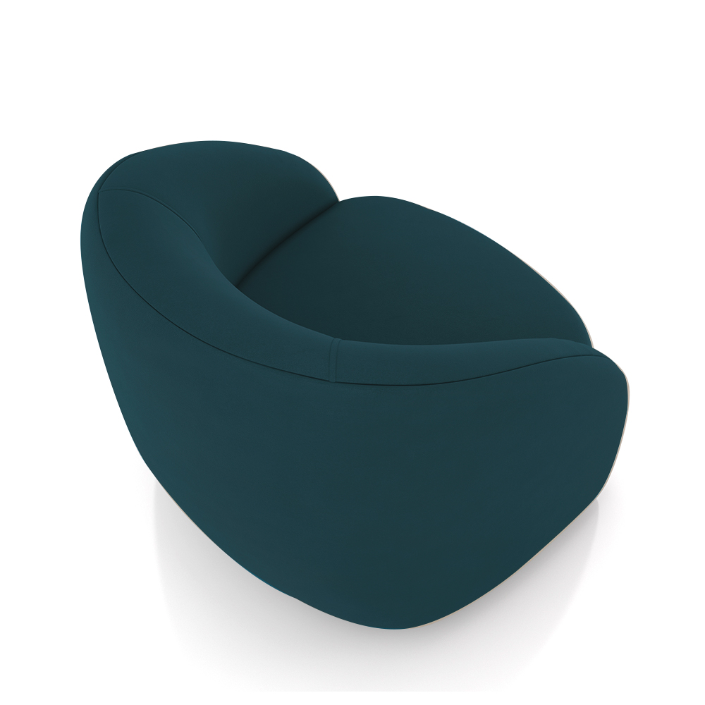 Kit 2 Poltronas Decorativas Jenny Base Giratória em Metal Preto Veludo Azul Marinho G45 - Gran Belo