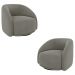 Kit 2 Poltronas Decorativas Jenny Base Giratória em Metal Preto Veludo Cinza G45 - Gran Belo