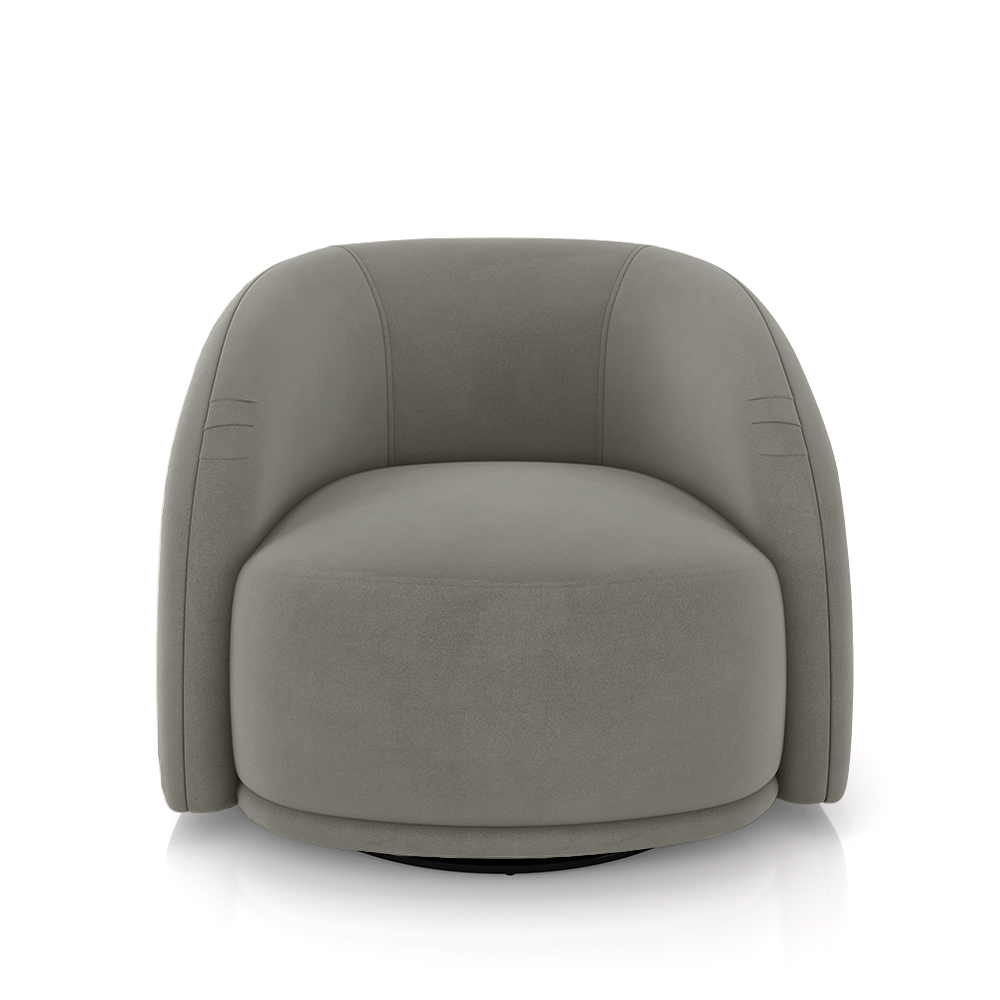 Kit 2 Poltronas Decorativas Jenny Base Giratória em Metal Preto Veludo Cinza G45 - Gran Belo
