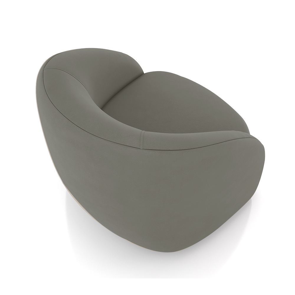Kit 2 Poltronas Decorativas Jenny Base Giratória em Metal Preto Veludo Cinza G45 - Gran Belo