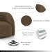 Kit 2 Poltronas Decorativas Jenny Base Giratória em Metal Preto Veludo Marrom G45 - Gran Belo