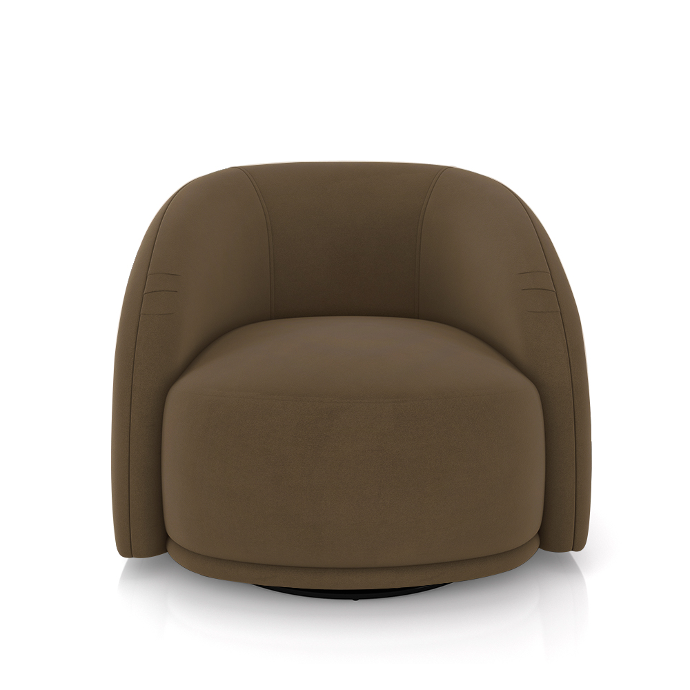 Kit 2 Poltronas Decorativas Jenny Base Giratória em Metal Preto Veludo Marrom G45 - Gran Belo