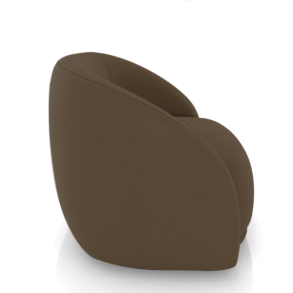 Kit 2 Poltronas Decorativas Jenny Base Giratória em Metal Preto Veludo Marrom G45 - Gran Belo