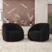 Kit 2 Poltronas Decorativas Jenny Base Giratória em Metal Preto Veludo Preto G45 - Gran Belo