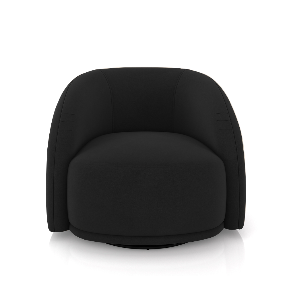 Kit 2 Poltronas Decorativas Jenny Base Giratória em Metal Preto Veludo Preto G45 - Gran Belo