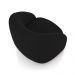 Kit 2 Poltronas Decorativas Jenny Base Giratória em Metal Preto Veludo Preto G45 - Gran Belo