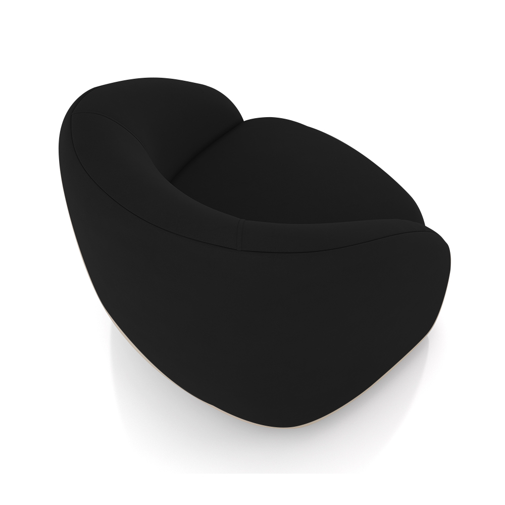 Kit 2 Poltronas Decorativas Jenny Base Giratória em Metal Preto Veludo Preto G45 - Gran Belo