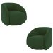 Kit 2 Poltronas Decorativas Jenny Base Giratória em Metal Preto Veludo Verde G45 - Gran Belo