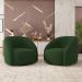 Kit 2 Poltronas Decorativas Jenny Base Giratória em Metal Preto Veludo Verde G45 - Gran Belo