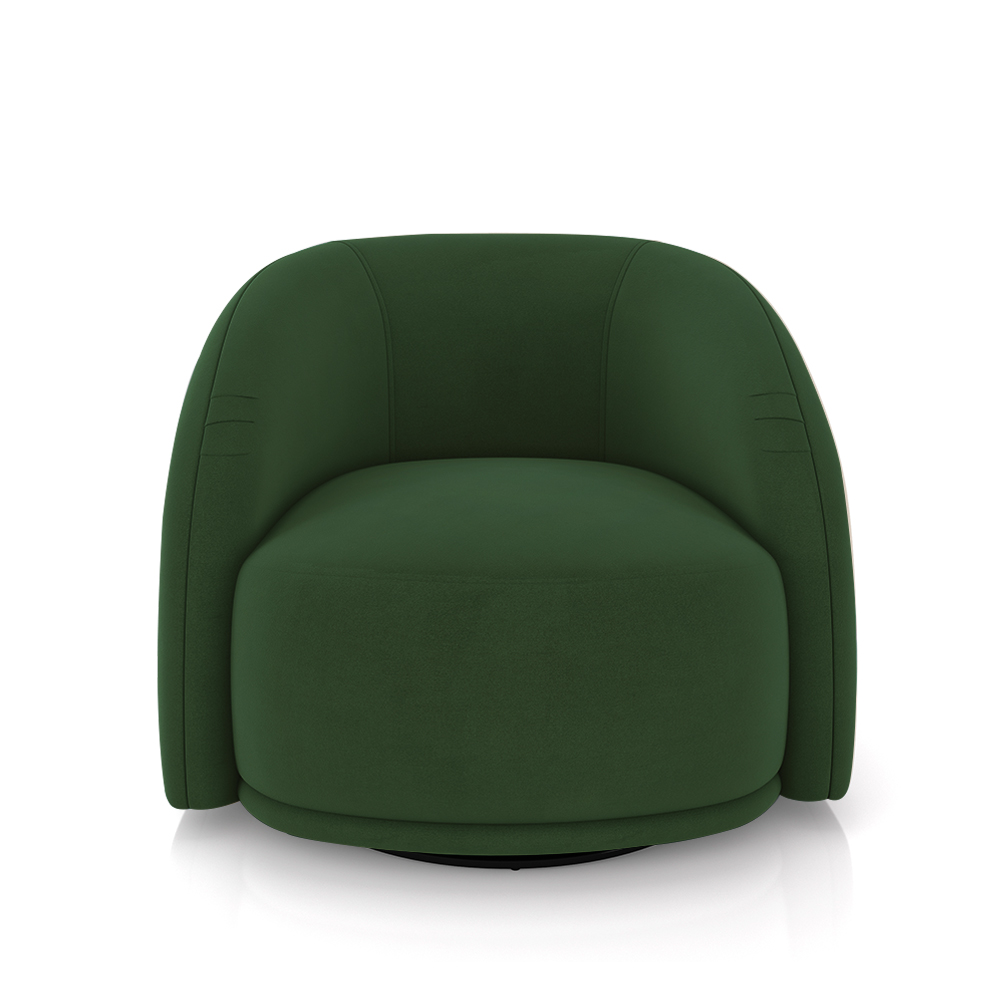 Kit 2 Poltronas Decorativas Jenny Base Giratória em Metal Preto Veludo Verde G45 - Gran Belo