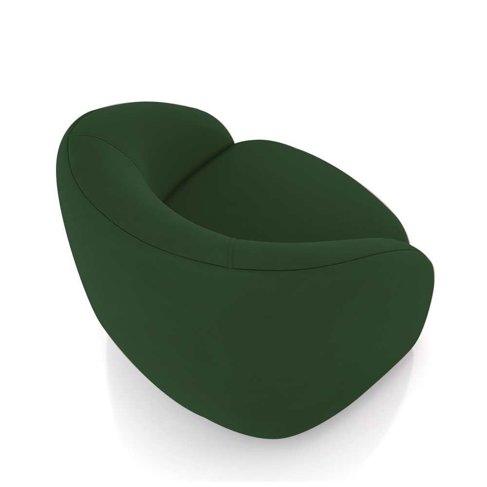 Kit 2 Poltronas Decorativas Jenny Base Giratória em Metal Preto Veludo Verde G45 - Gran Belo