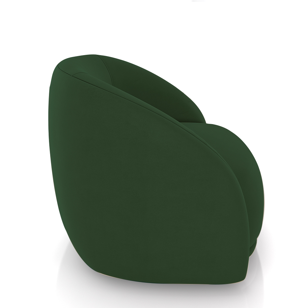 Kit 2 Poltronas Decorativas Jenny Base Giratória em Metal Preto Veludo Verde G45 - Gran Belo