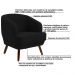 Kit 2 Poltronas Decorativas Jericó Pés de Madeira Veludo Preto G15 - Gran Belo