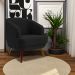 Kit 2 Poltronas Decorativas Jericó Pés de Madeira Veludo Preto G15 - Gran Belo
