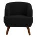 Kit 2 Poltronas Decorativas Jericó Pés de Madeira Veludo Preto G15 - Gran Belo