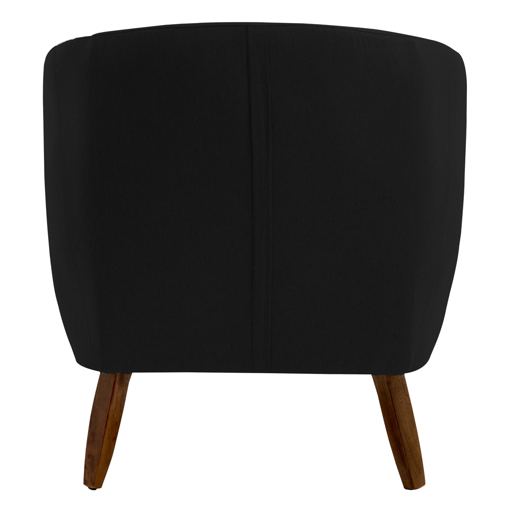 Kit 2 Poltronas Decorativas Jericó Pés de Madeira Veludo Preto G15 - Gran Belo