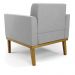 Kit 2 Poltronas Decorativas Karen Pés Fixo em Madeira Castanho Suede Cinza G19 - Gran Belo