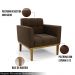 Kit 2 Poltronas Decorativas Karen Pés Fixo em Madeira Castanho Suede Marrom 19 - Gran Belo