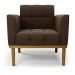 Kit 2 Poltronas Decorativas Karen Pés Fixo em Madeira Castanho Suede Marrom 19 - Gran Belo