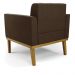 Kit 2 Poltronas Decorativas Karen Pés Fixo em Madeira Castanho Suede Marrom 19 - Gran Belo