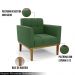 Kit 2 Poltronas Decorativas Karen Pés Fixo em Madeira Castanho Suede Verde G19 - Gran Belo