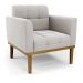 Kit 2 Poltronas Decorativas Karen Pés Fixo em Madeira Castanho Veludo Cinza G19 - Gran Belo
