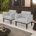 Kit 2 Poltronas Decorativas Karen Pés Fixo em Madeira Preto Linho Cinza G19 - Gran Belo