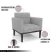 Kit 2 Poltronas Decorativas Karen Pés Fixo em Madeira Preto Linho Cinza G19 - Gran Belo