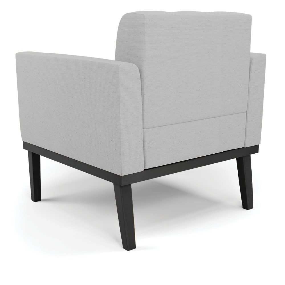 Kit 2 Poltronas Decorativas Karen Pés Fixo em Madeira Preto Linho Cinza G19 - Gran Belo