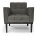 Kit 2 Poltronas Decorativas Karen Pés Fixo em Madeira Preto Linho Cinza Mesclado G19 - Gran Belo
