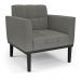 Kit 2 Poltronas Decorativas Karen Pés Fixo em Madeira Preto Linho Cinza Mesclado G19 - Gran Belo