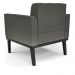 Kit 2 Poltronas Decorativas Karen Pés Fixo em Madeira Preto Linho Cinza Mesclado G19 - Gran Belo