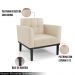 Kit 2 Poltronas Decorativas Karen Pés Fixo em Madeira Preto PU Bege G19 - Gran Belo