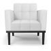 Kit 2 Poltronas Decorativas Karen Pés Fixo em Madeira Preto PU Branco G19 - Gran Belo