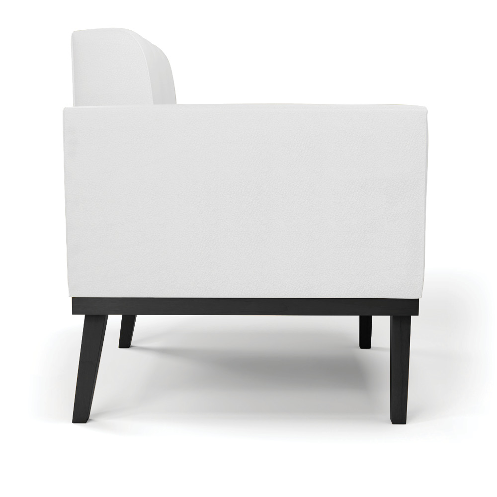 Kit 2 Poltronas Decorativas Karen Pés Fixo em Madeira Preto PU Branco G19 - Gran Belo