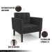 Kit 2 Poltronas Decorativas Karen Pés Fixo em Madeira Preto PU Preto G19 - Gran Belo