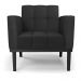 Kit 2 Poltronas Decorativas Karen Pés Fixo em Madeira Preto PU Preto G19 - Gran Belo