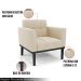 Kit 2 Poltronas Decorativas Karen Pés Fixo em Madeira Preto Suede Bege G19 - Gran Belo