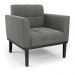 Kit 2 Poltronas Decorativas Karen Pés Fixo em Madeira Preto Suede Grafite G19 - Gran Belo